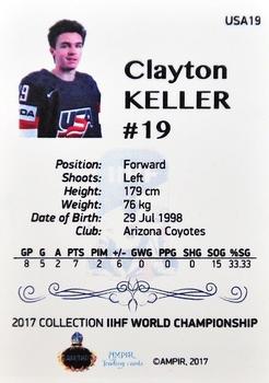 2016-17 AMPIR IIHF World Championship #USA19 Clayton Keller Back