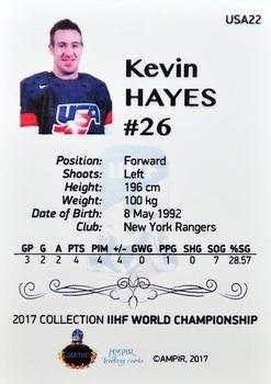 2016-17 AMPIR IIHF World Championship #USA22 Kevin Hayes Back