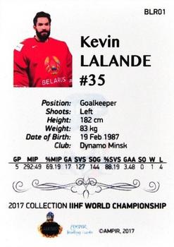 2016-17 AMPIR IIHF World Championship #BLR01 Kevin Lalande Back