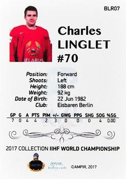 2016-17 AMPIR IIHF World Championship #BLR07 Charles Linglet Back