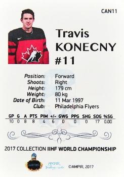 2016-17 AMPIR IIHF World Championship #CAN11 Travis Konecny Back