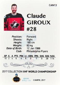 2016-17 AMPIR IIHF World Championship #CAN13 Claude Giroux Back