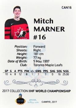2016-17 AMPIR IIHF World Championship #CAN16 Mitch Marner Back