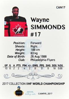 2016-17 AMPIR IIHF World Championship #CAN17 Wayne Simmonds Back