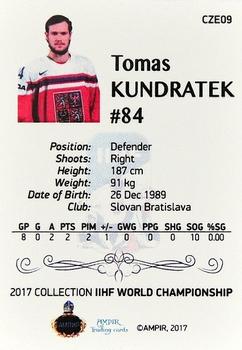 2016-17 AMPIR IIHF World Championship #CZE09 Tomas Kundratek Back