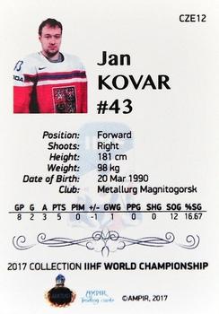 2016-17 AMPIR IIHF World Championship #CZE12 Jan Kovar Back