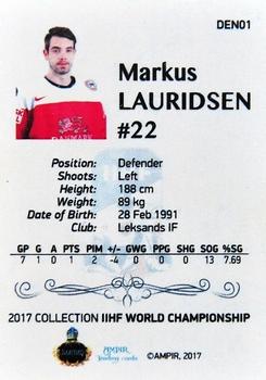 2016-17 AMPIR IIHF World Championship #DEN01 Markus Lauridsen Back