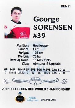 2016-17 AMPIR IIHF World Championship #DEN11 George Sorensen Back