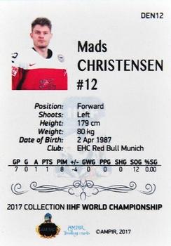 2016-17 AMPIR IIHF World Championship #DEN12 Mads Christensen Back