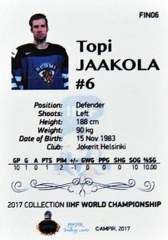 2016-17 AMPIR IIHF World Championship #FIN06 Topi Jaakola Back
