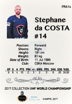 2016-17 AMPIR IIHF World Championship #FRA14 Stephane da Costa Back
