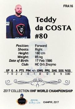 2016-17 AMPIR IIHF World Championship #FRA16 Teddy da Costa Back