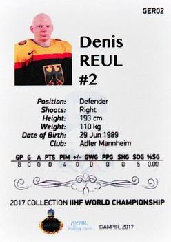 2016-17 AMPIR IIHF World Championship #GER02 Denis Reul Back