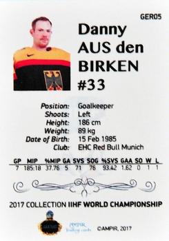 2016-17 AMPIR IIHF World Championship #GER05 Danny Aus Den Birken Back