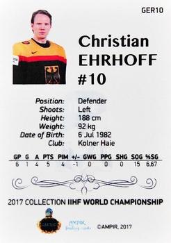 2016-17 AMPIR IIHF World Championship #GER10 Christian Ehrhoff Back