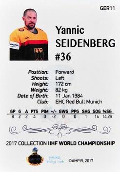 2016-17 AMPIR IIHF World Championship #GER11 Yannic Seidenberg Back