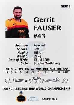 2016-17 AMPIR IIHF World Championship #GER15 Gerrit Fauser Back