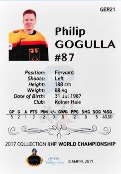2016-17 AMPIR IIHF World Championship #GER21 Philip Gogulla Back