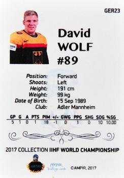 2016-17 AMPIR IIHF World Championship #GER23 David Wolf Back