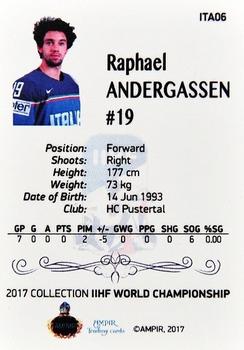 2016-17 AMPIR IIHF World Championship #ITA06 Raphael Andergassen Back