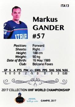 2016-17 AMPIR IIHF World Championship #ITA13 Markus Gander Back