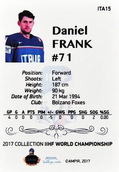 2016-17 AMPIR IIHF World Championship #ITA15 Daniel Frank Back