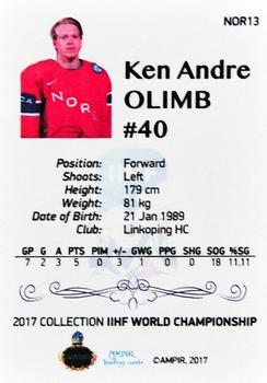 2016-17 AMPIR IIHF World Championship #NOR13 Ken-Andre Olimb Back