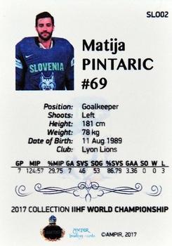 2016-17 AMPIR IIHF World Championship #SLO02 Matija Pintaric Back