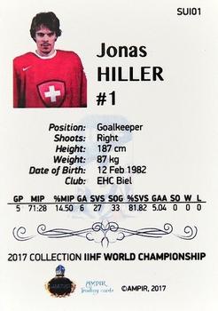 2016-17 AMPIR IIHF World Championship #SUI01 Jonas Hiller Back