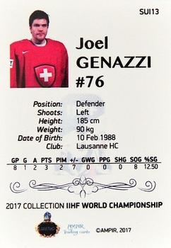 2016-17 AMPIR IIHF World Championship #SUI13 Joel Genazzi Back