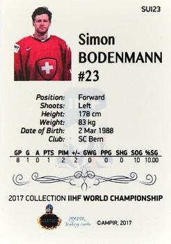 2016-17 AMPIR IIHF World Championship #SUI23 Simon Bodenmann Back