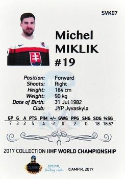2016-17 AMPIR IIHF World Championship #SVK07 Michel Miklik Back