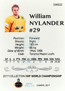 2016-17 AMPIR IIHF World Championship #SWE02 William Nylander Back