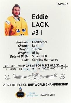 2016-17 AMPIR IIHF World Championship #SWE07 Eddie Lack Back