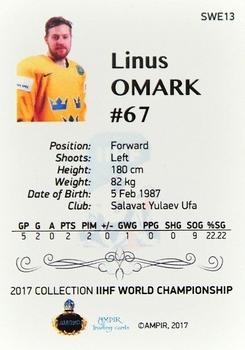 2016-17 AMPIR IIHF World Championship #SWE13 Linus Omark Back
