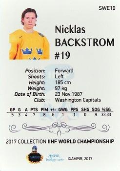 2016-17 AMPIR IIHF World Championship #SWE19 Nicklas Backstrom Back