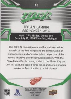 2022-23 Upper Deck MVP - Green Script #18 Dylan Larkin Back