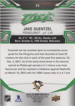 2022-23 Upper Deck MVP - Green Script #25 Jake Guentzel Back