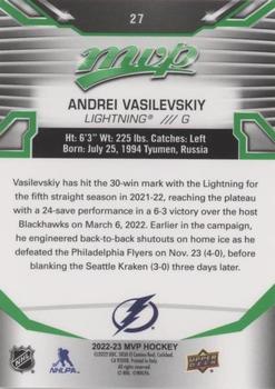 2022-23 Upper Deck MVP - Green Script #27 Andrei Vasilevskiy Back