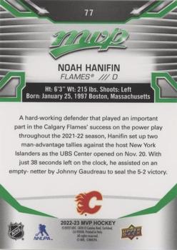 2022-23 Upper Deck MVP - Green Script #77 Noah Hanifin Back