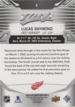 2022-23 Upper Deck MVP - Silver Script Achievement #0 Lucas Raymond Back