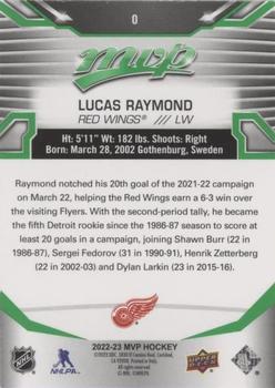 2022-23 Upper Deck MVP - Green Script Achievement #0 Lucas Raymond Back