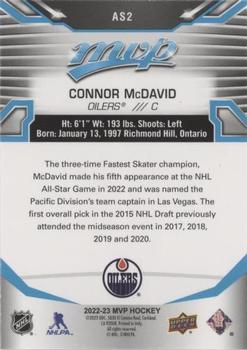 2022-23 Upper Deck MVP - All-Star Achievements #AS2 Connor McDavid Back