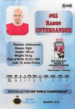 2018 AMPIR IIHF World Championship Switzerland #SUI08 Ramon Untersander Back