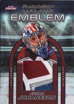 2022 President's Choice In The Crease - Game-Used Emblem #GUE-16 Jonas Johansson Front