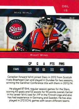 2021 Dundee Stars Legends (EIHL) #DSL 15 Mike Wirll Back