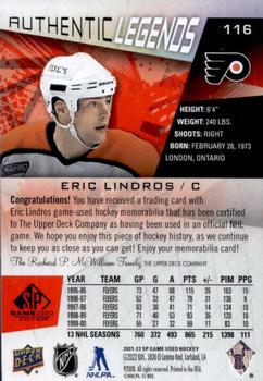 2021-22 SP Game Used - Red Jersey #116 Eric Lindros Back