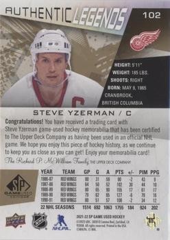 2021-22 SP Game Used - Gold Premium Memorabilia #102 Steve Yzerman Back