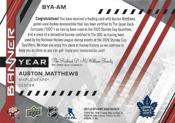 2021-22 SP Game Used - 2021 NHL Eastern Conference Banner Year Jersey Relics #BYA-AM Auston Matthews Back
