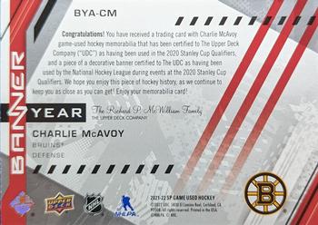 2021-22 SP Game Used - 2021 NHL Eastern Conference Banner Year Jersey Relics #BYA-CM Charlie McAvoy Back